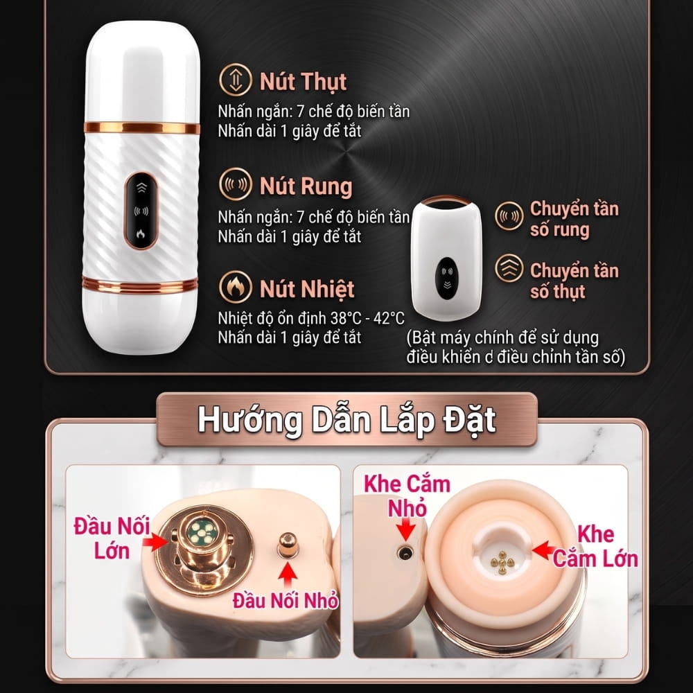 Dương vật giả hít tường đa năng Dibe Cyclone Fire remote