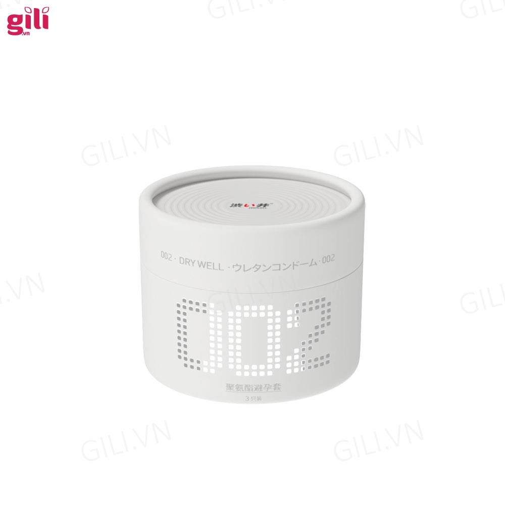Bao cao su siêu mỏng DryWell Super Thin PU 002 3 chiếc chính hãng
