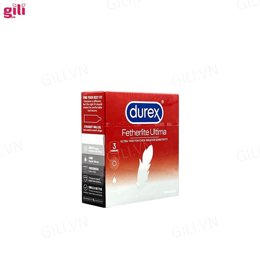 Bao cao su Durex Fetherlite Ultima hộp 3 chiếc siêu mỏng chính hãng