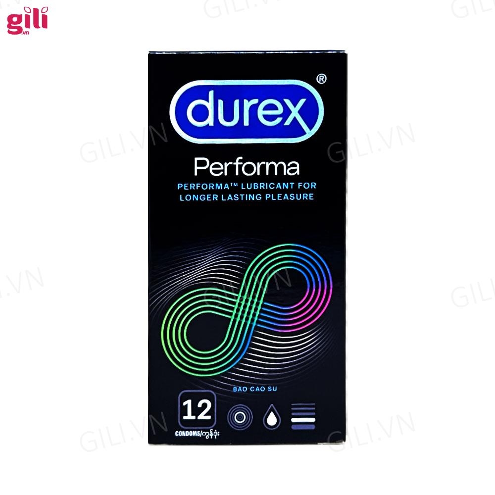 Bao cao su Durex Performa hộp 12 chiếc kéo dài thời gian chính hãng