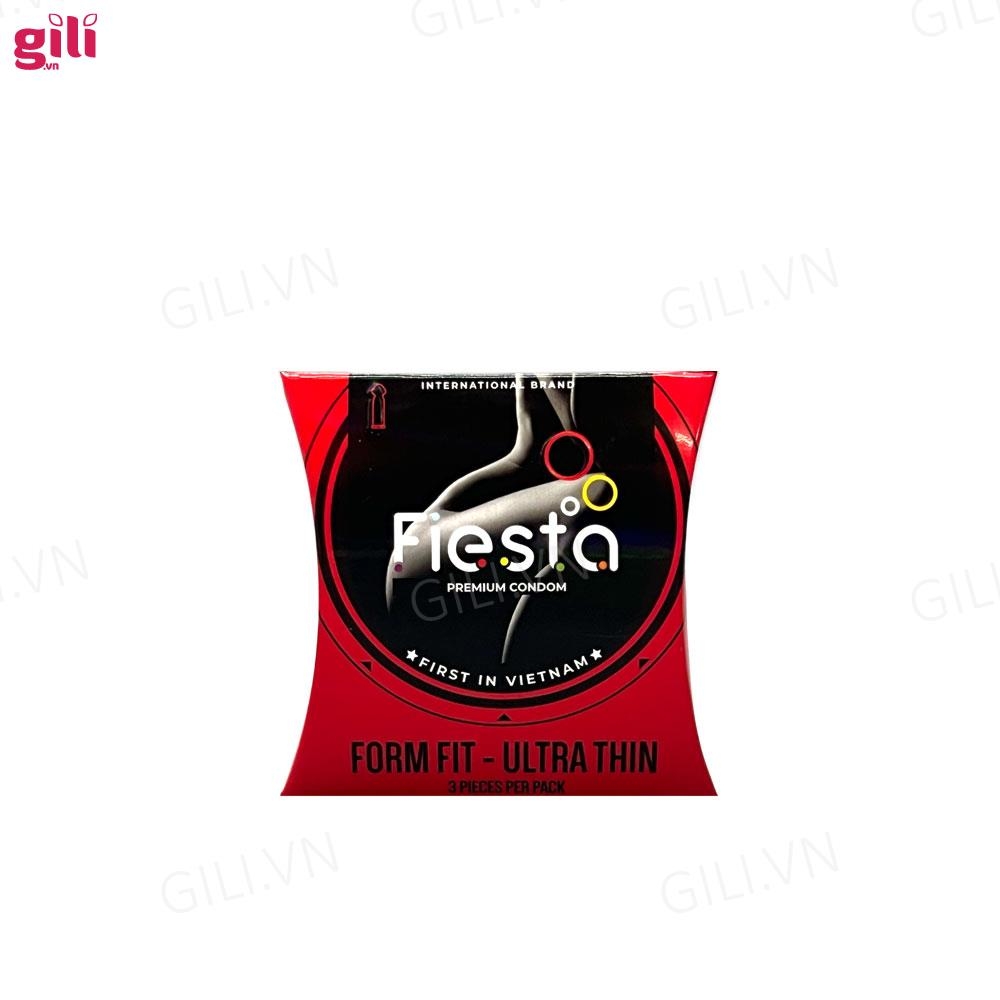 Bao cao su Fiesta Form Fit Ultra Thin hộp 3 chiếc siêu mỏng chính hãng