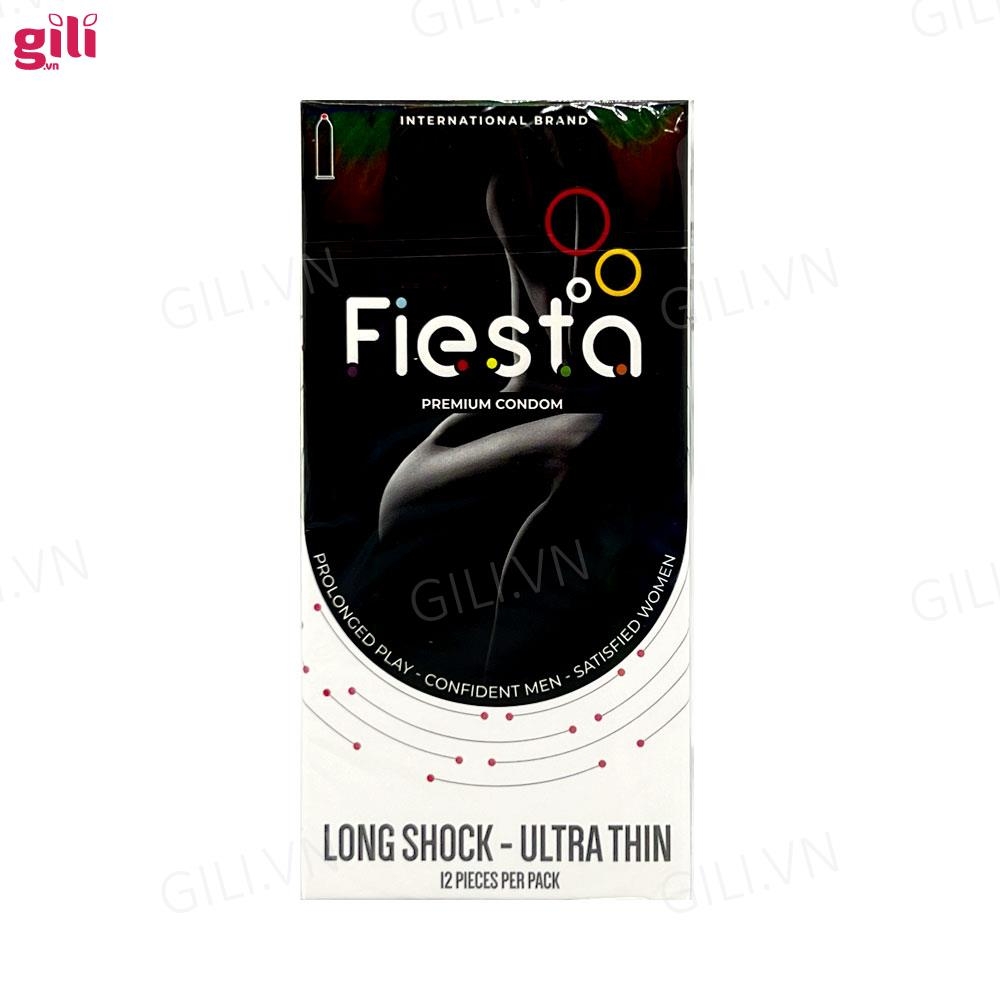 Bao cao su Fiesta Long Shock Ultra Thin hộp 12 chiếc kéo dài thời gian chính hãng