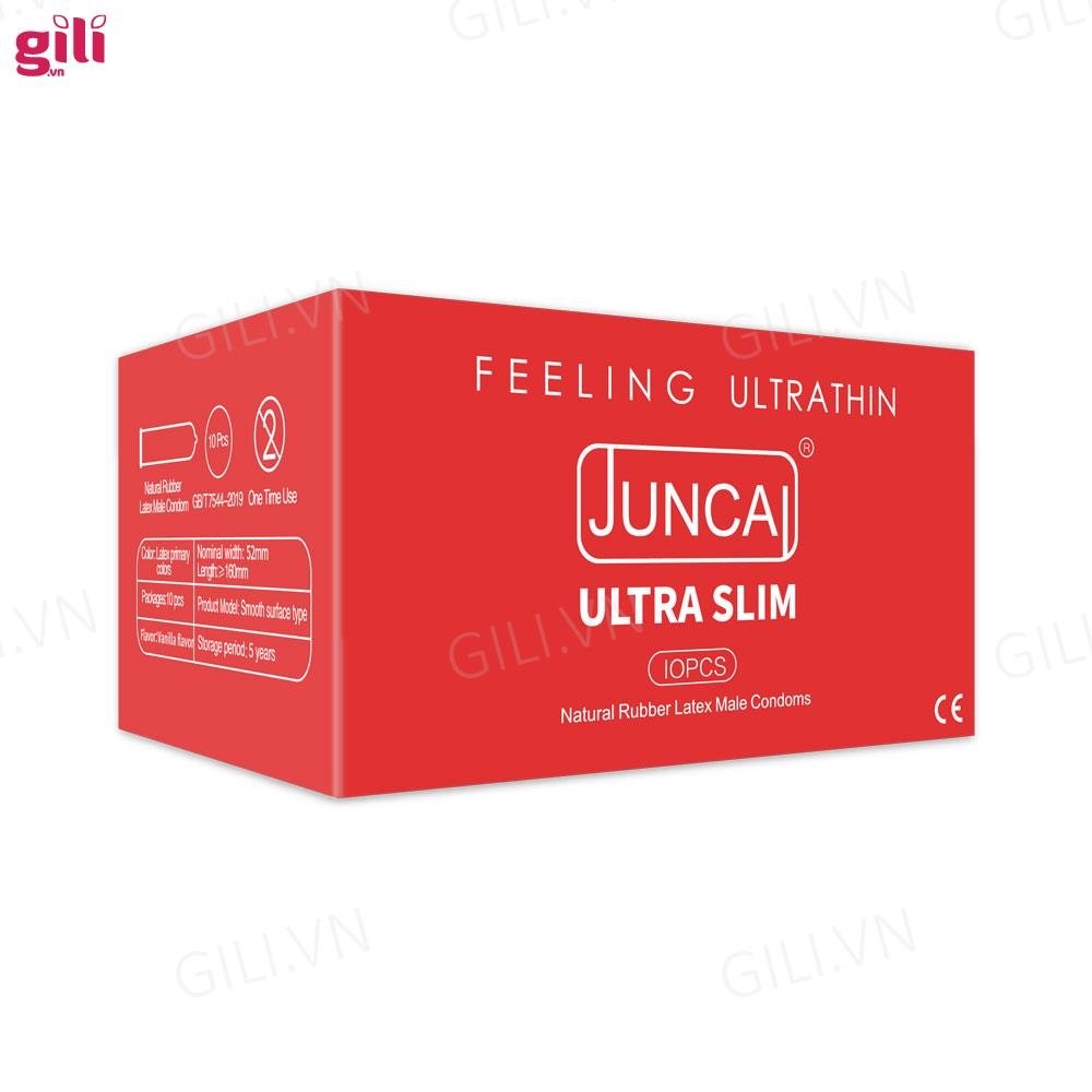 Bao cao su siêu mỏng Juncai Ultra Slim hộp 10 chiếc chính hãng