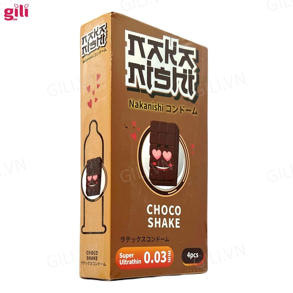 Bao cao su siêu mỏng Nakanishi Chocolate hộp 4 chiếc chính hãng