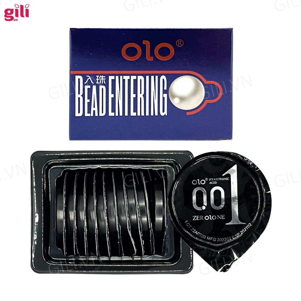 Bao cao su tăng khoái cảm Olo Đầu Bi hộp 10 chiếc Bead Entering chính hãng