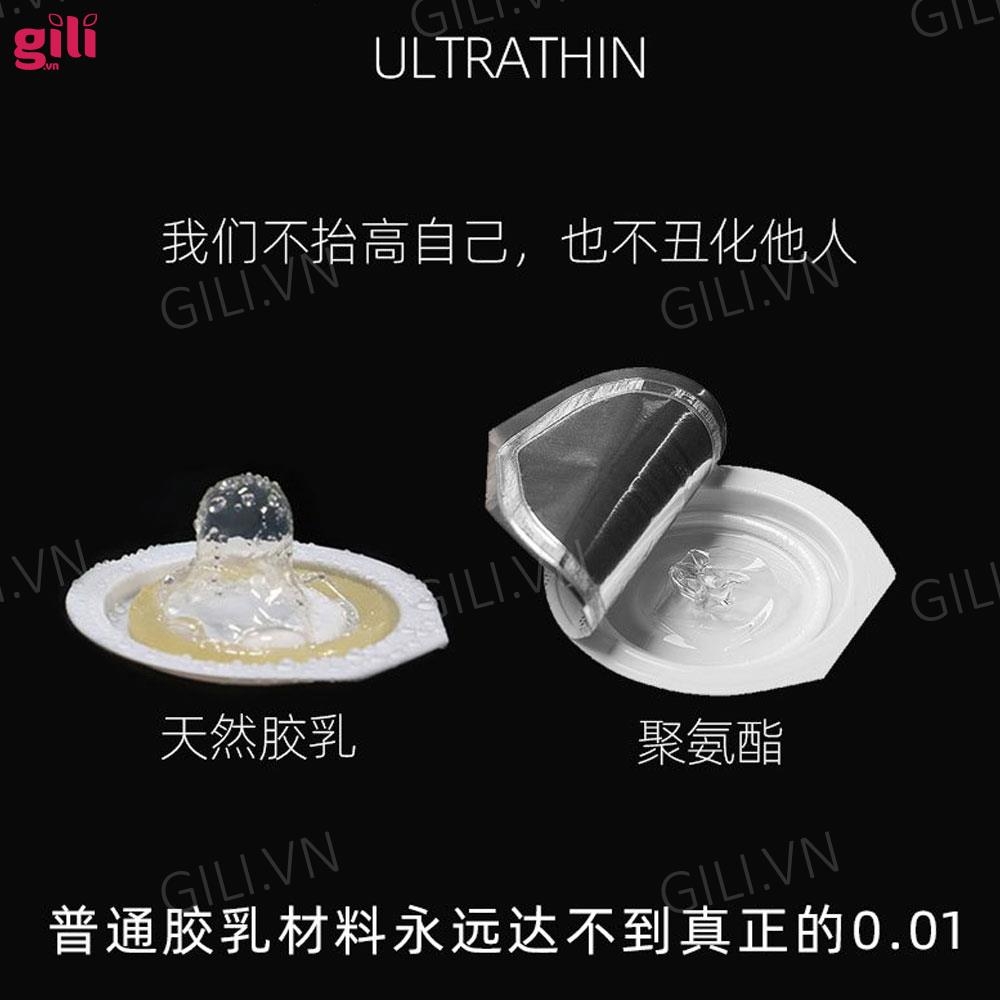Bao cao su Olo Invisible 0.01mm hộp 3 chiếc siêu mỏng chính hãng