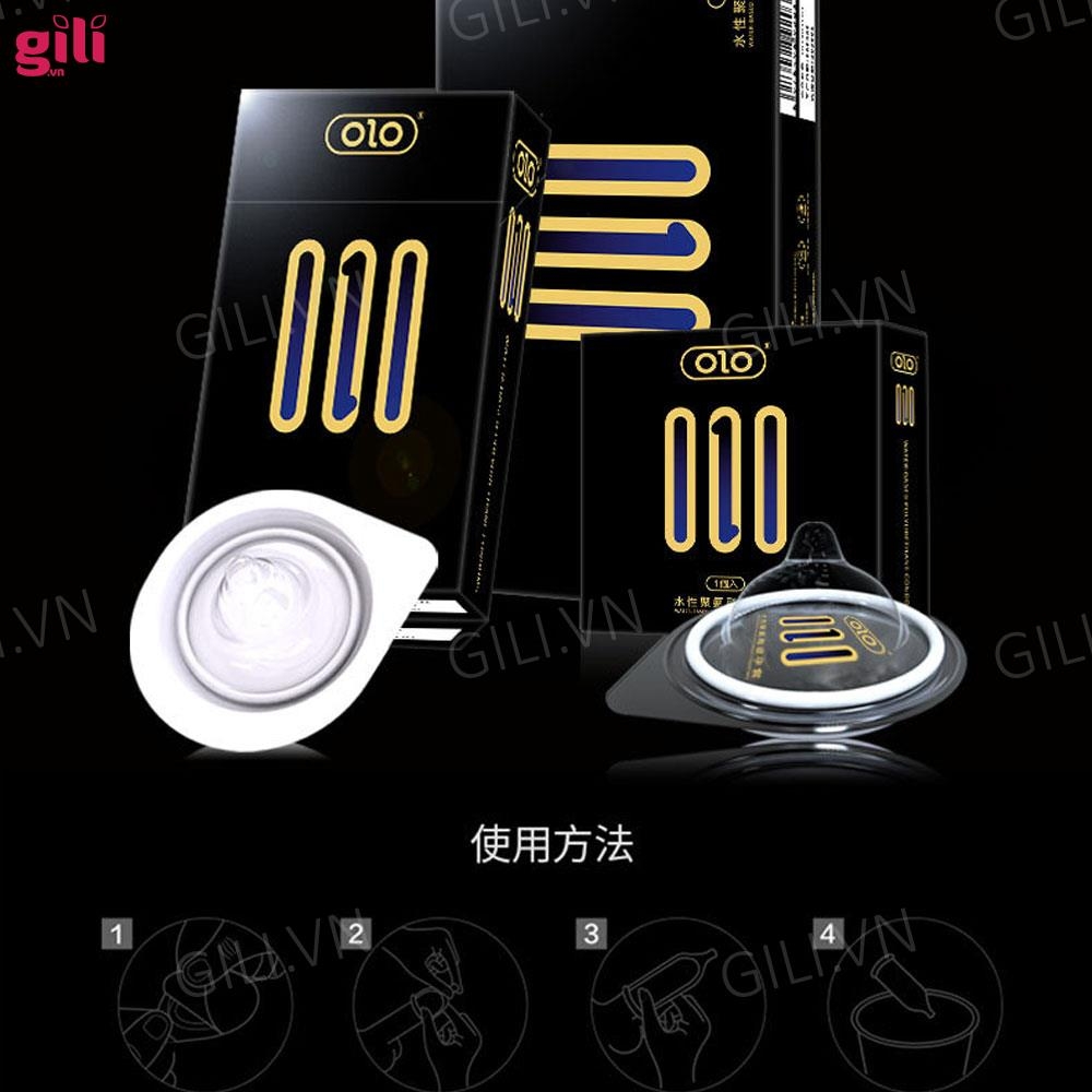 Bao cao su Olo Invisible 0.01mm hộp 3 chiếc siêu mỏng chính hãng