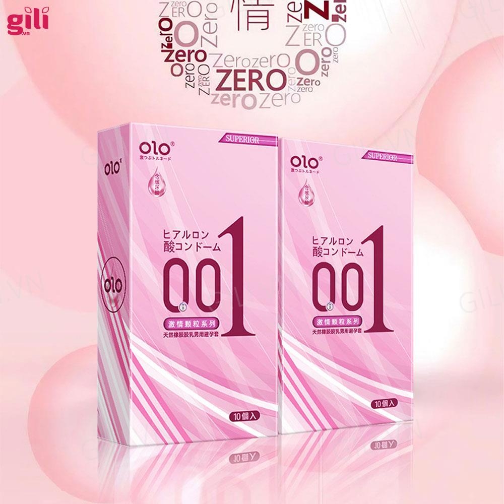 Bao cao su Olo Superior Hồng Nhám hộp 10 chiếc siêu mỏng chính hãng