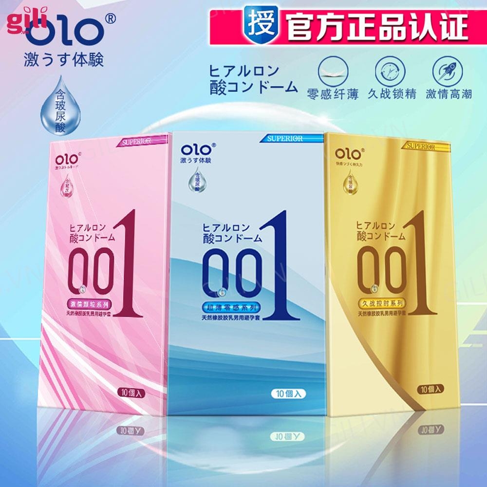 Bao cao su Olo Superior Hồng Nhám hộp 10 chiếc siêu mỏng chính hãng