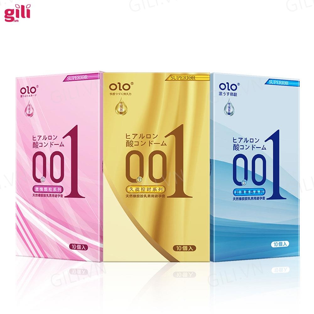 Bao cao su Olo Superior Xanh Siêu Trơn 001 hộp 10 siêu mỏng chính hãng
