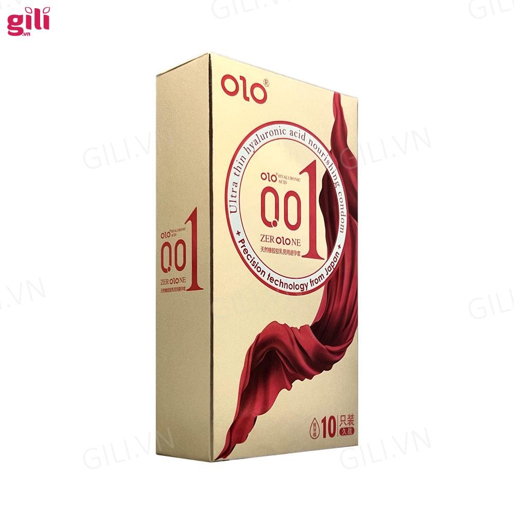 Bao cao su siêu mỏng Olo Thin Square Gold hộp 10 chiếc chính hãng