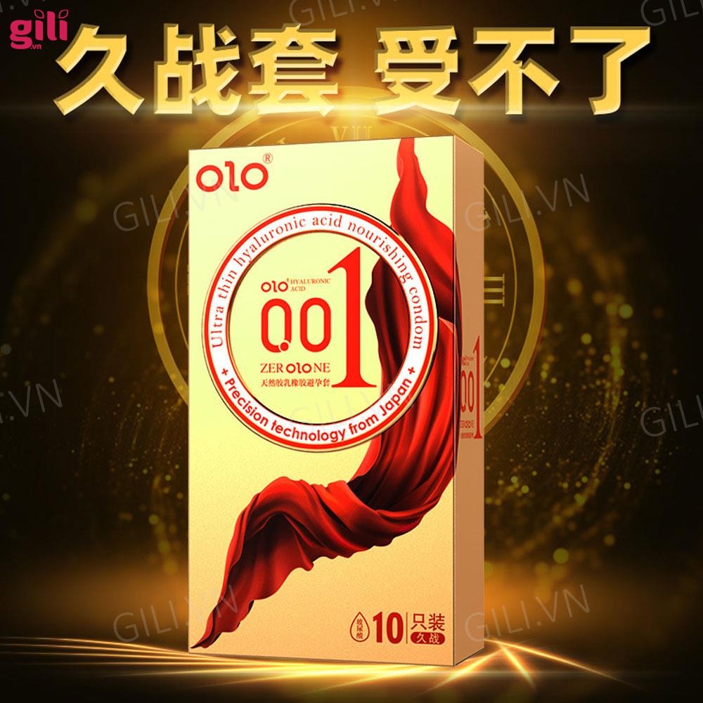 Bao cao su siêu mỏng Olo Thin Square Gold hộp 10 chiếc chính hãng