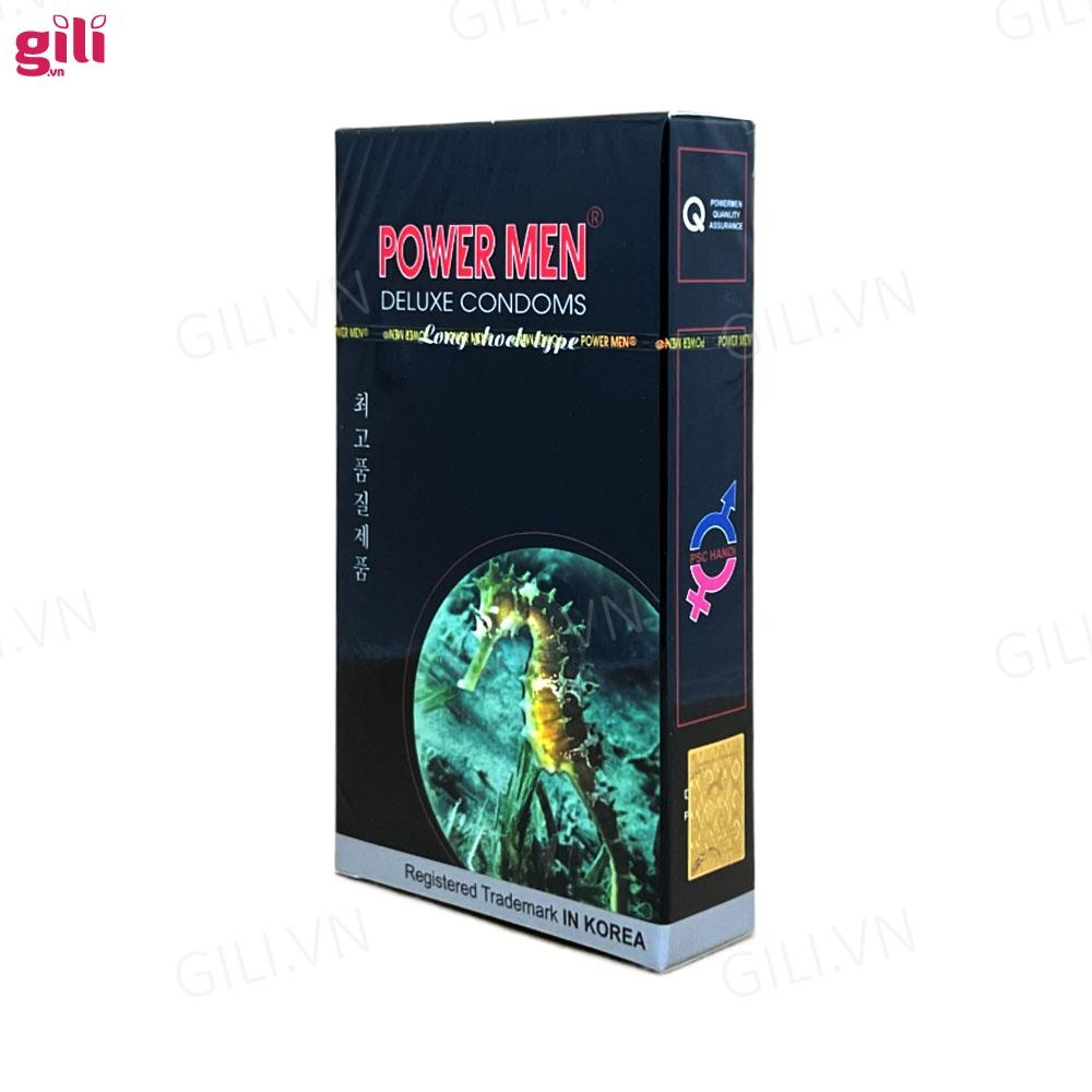Bao cao su Powermen Cá Ngựa hộp 12 chiếc kéo dài thời gian chính hãng