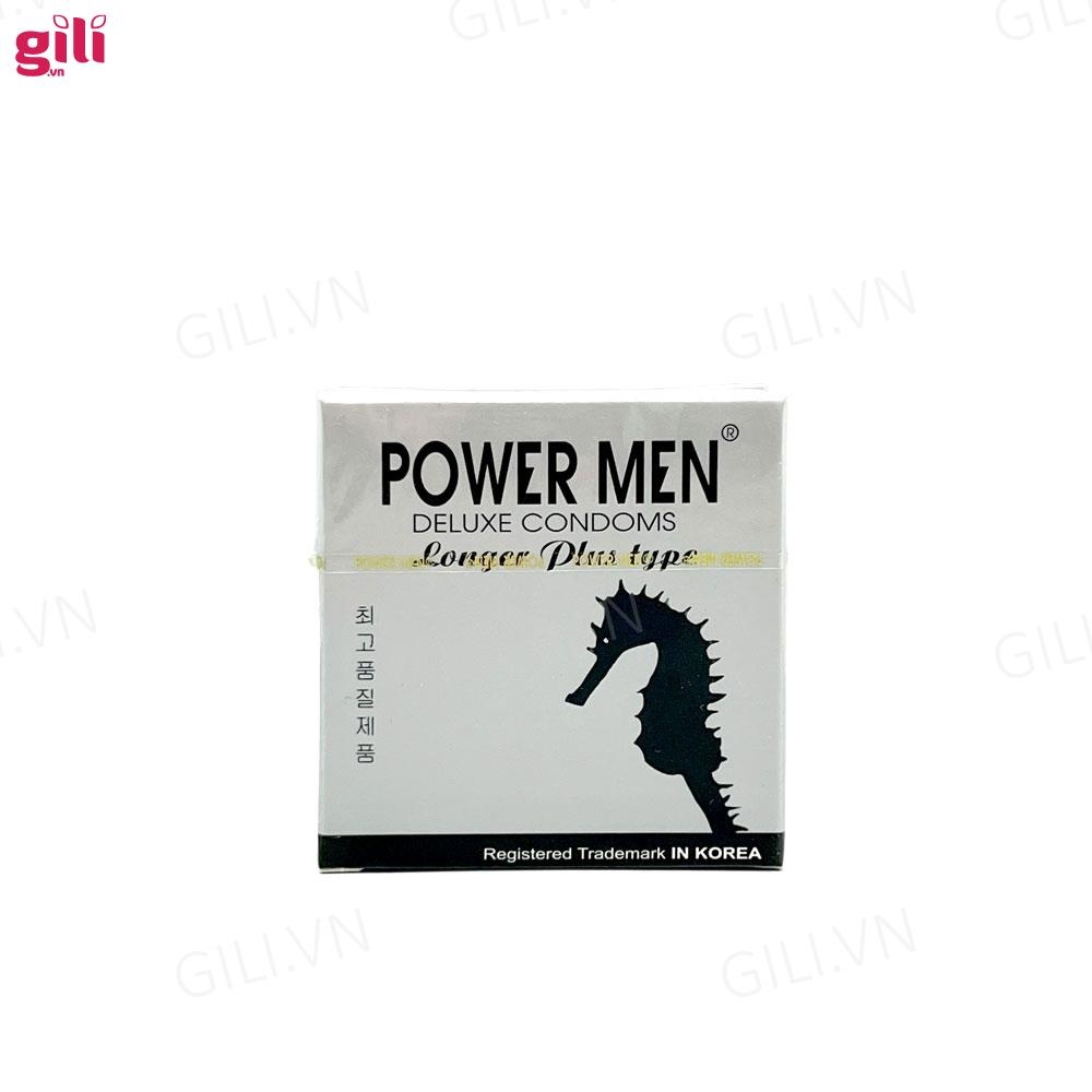 Bao cao su Powermen Longer Plus hộp 3 chiếc kéo dài thời gian chính hãng