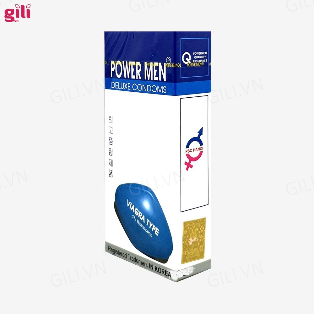 Bao cao su Powermen Viagra hộp 12 chiếc kéo dài thời gian chính hãng