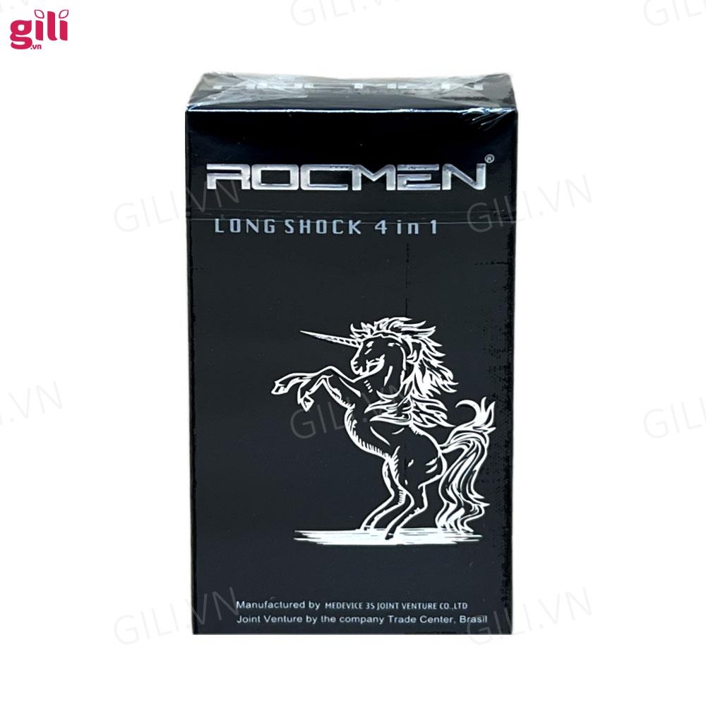 Bao cao su Rocmen Long Shock 4in1 hộp 12 chiếc kéo dài thời gian chính hãng