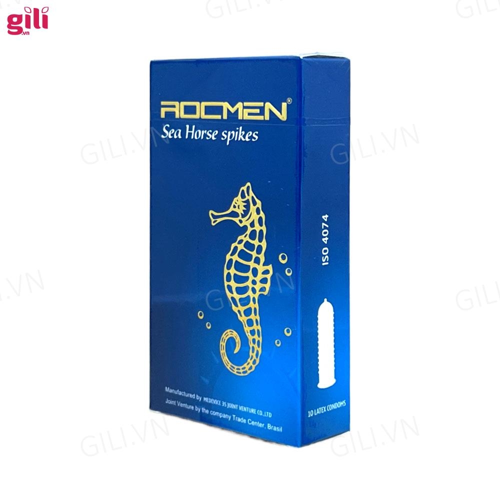 Bao cao su Rocmen Sea Horse Spikes hộp 10 chiếc tăng khoái cảm chính hãng