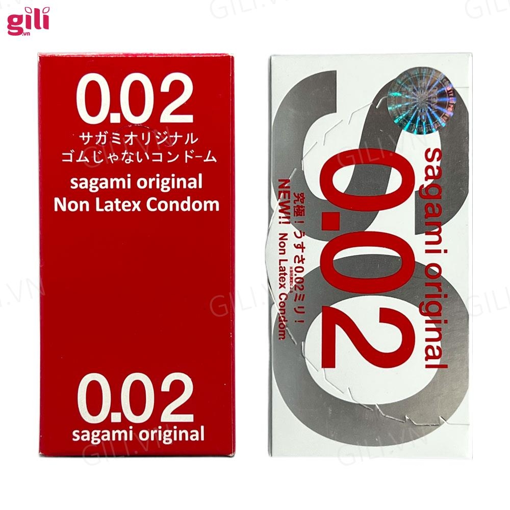 Bao cao su siêu mỏng Sagami 0.02 hộp 2 chiếc chính hãng