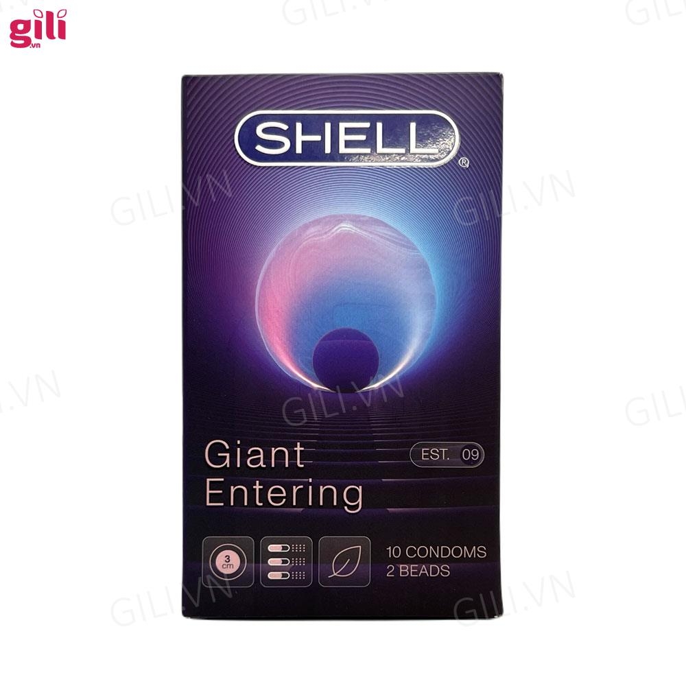 Bao cao su Shell Giant Entering 2 Bi hộp 10 chiếc tăng khoái cảm chính hãng