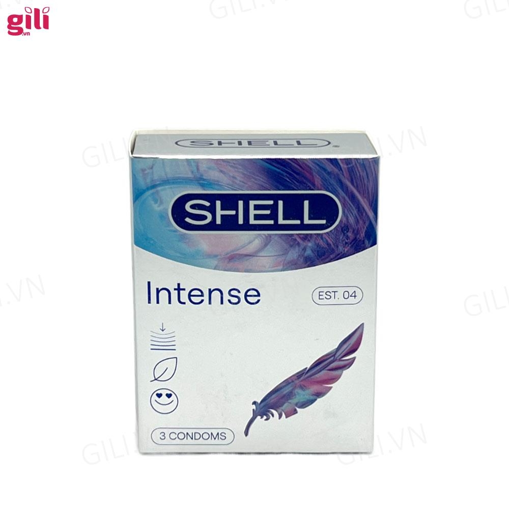 Bao cao su siêu mỏng Shell Intense hộp 3 chiếc chính hãng