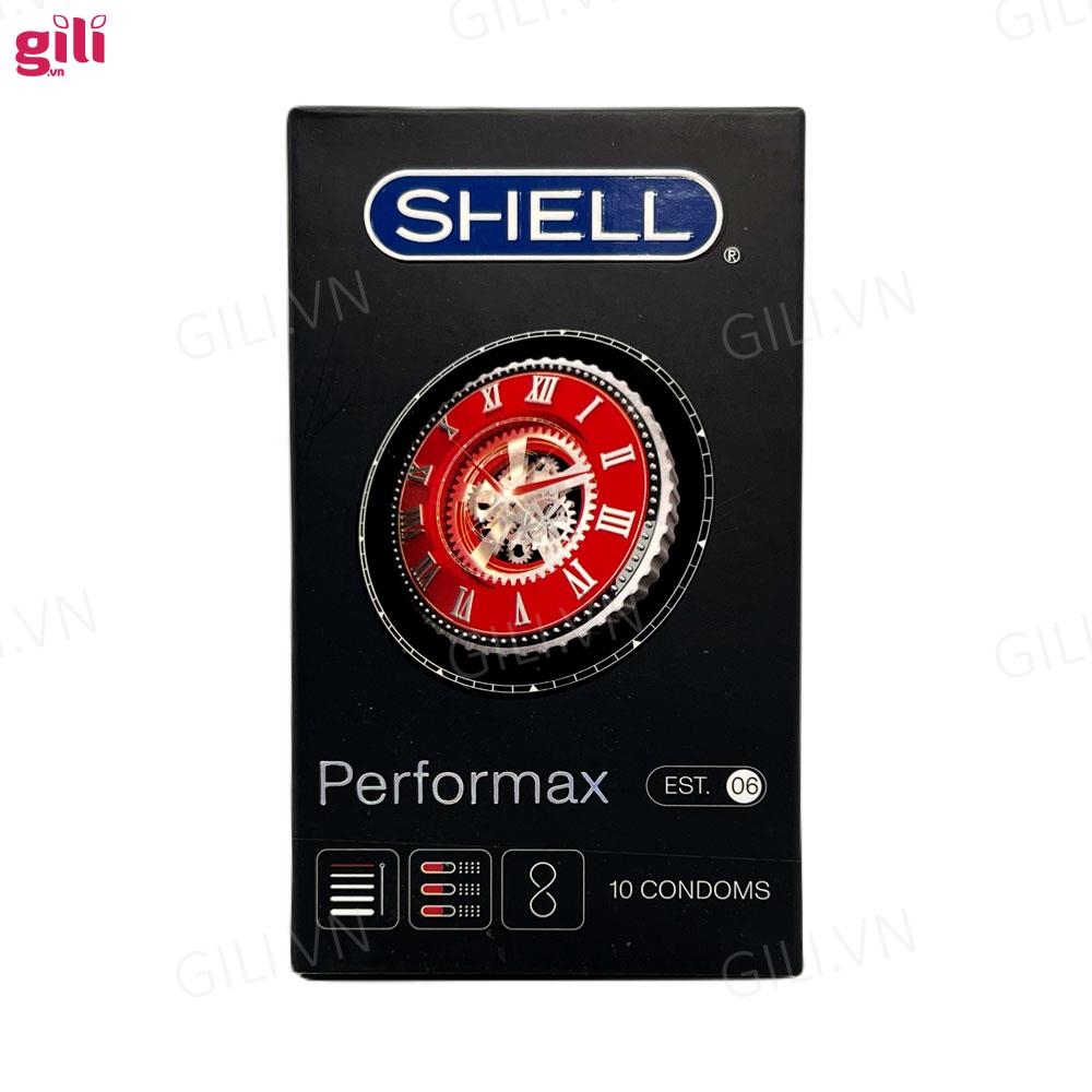 Bao cao su Shell Performax 6in1 hộp 10 chiếc kéo dài thời gian chính hãng