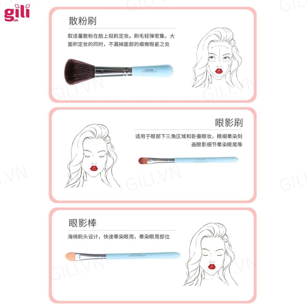 Bộ cọ trang điểm cá nhân LMLTOP Makeup Brush 5 món chính hãng