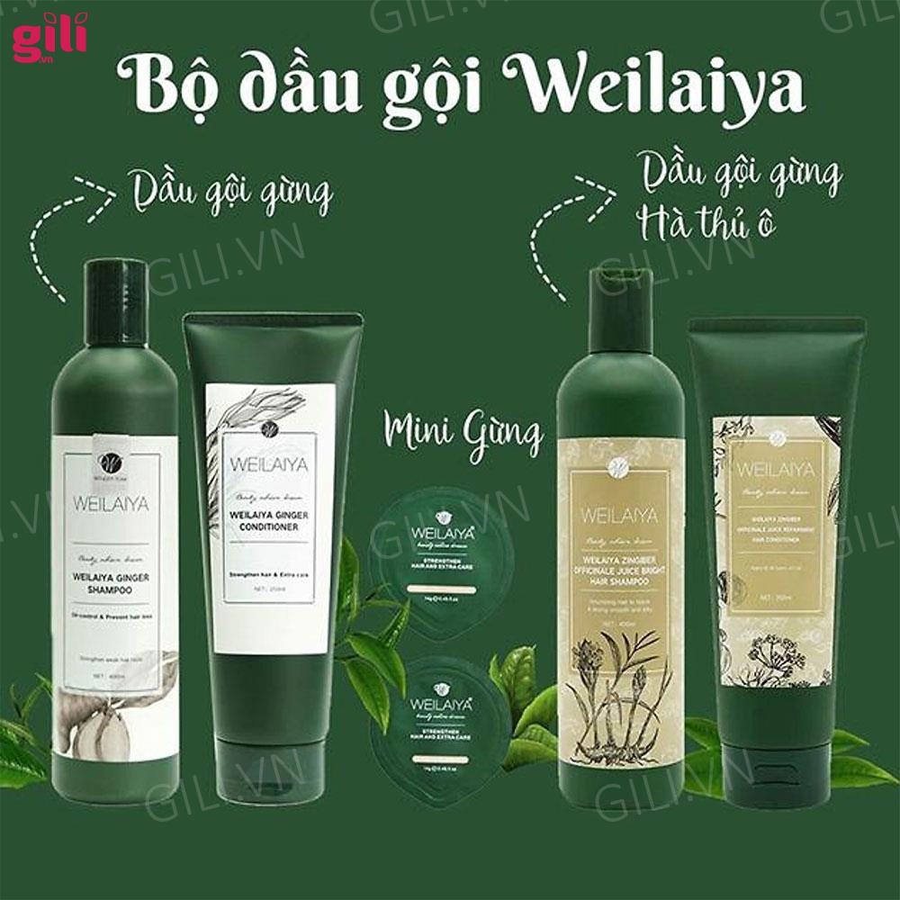 Bộ gội xả Hà Thủ Ô Weilaiya Zingiber 400ml + 250ml chính hãng