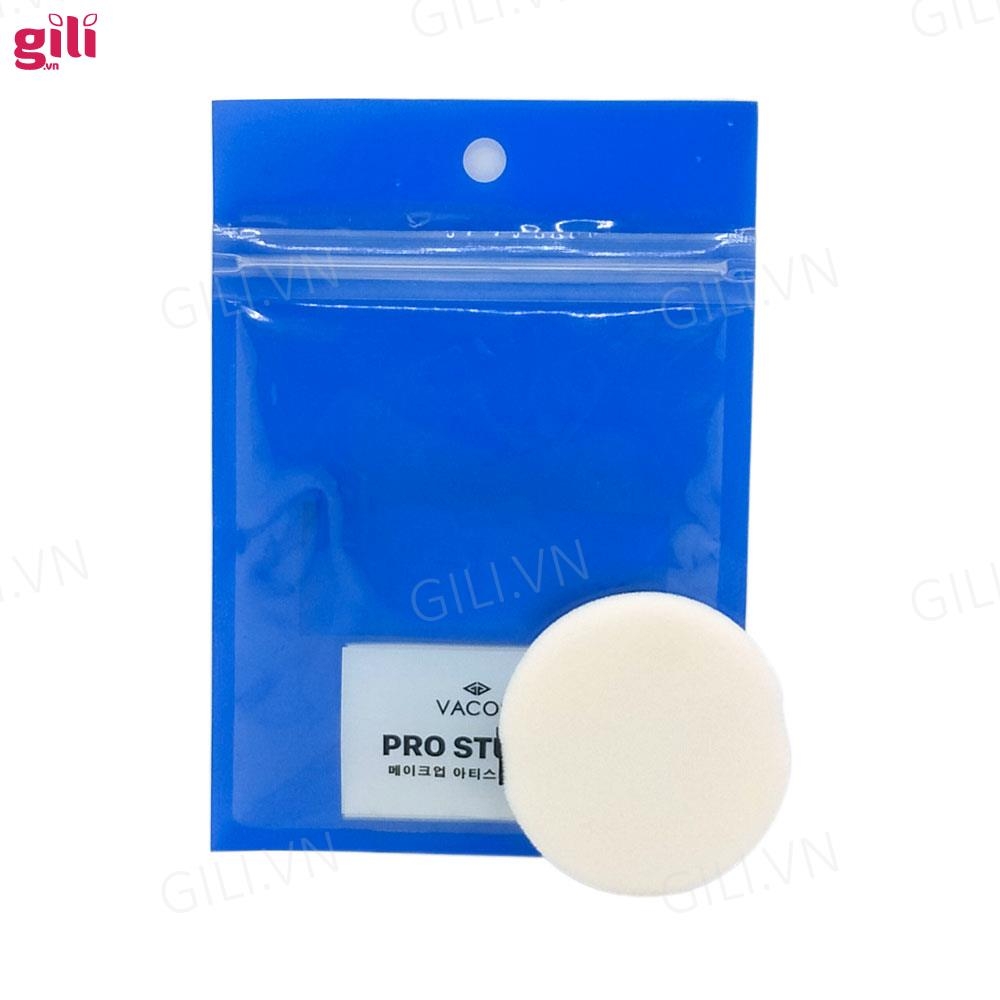 FIX Bông phấn khô tròn Vacosi Prs Small Round Pro Puff PK02 1s chính hãng