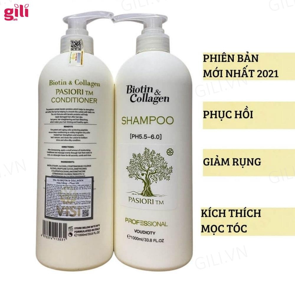 Dầu xả phục hồi tóc Biotin Collagen Pasiori TM trắng 1000ml chính hãng