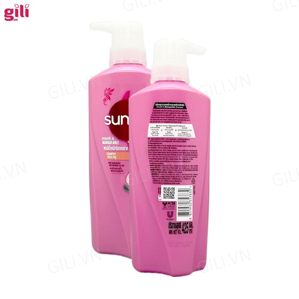 Dầu gội Sunsilk Smooth Manageable 425ml chính hãng