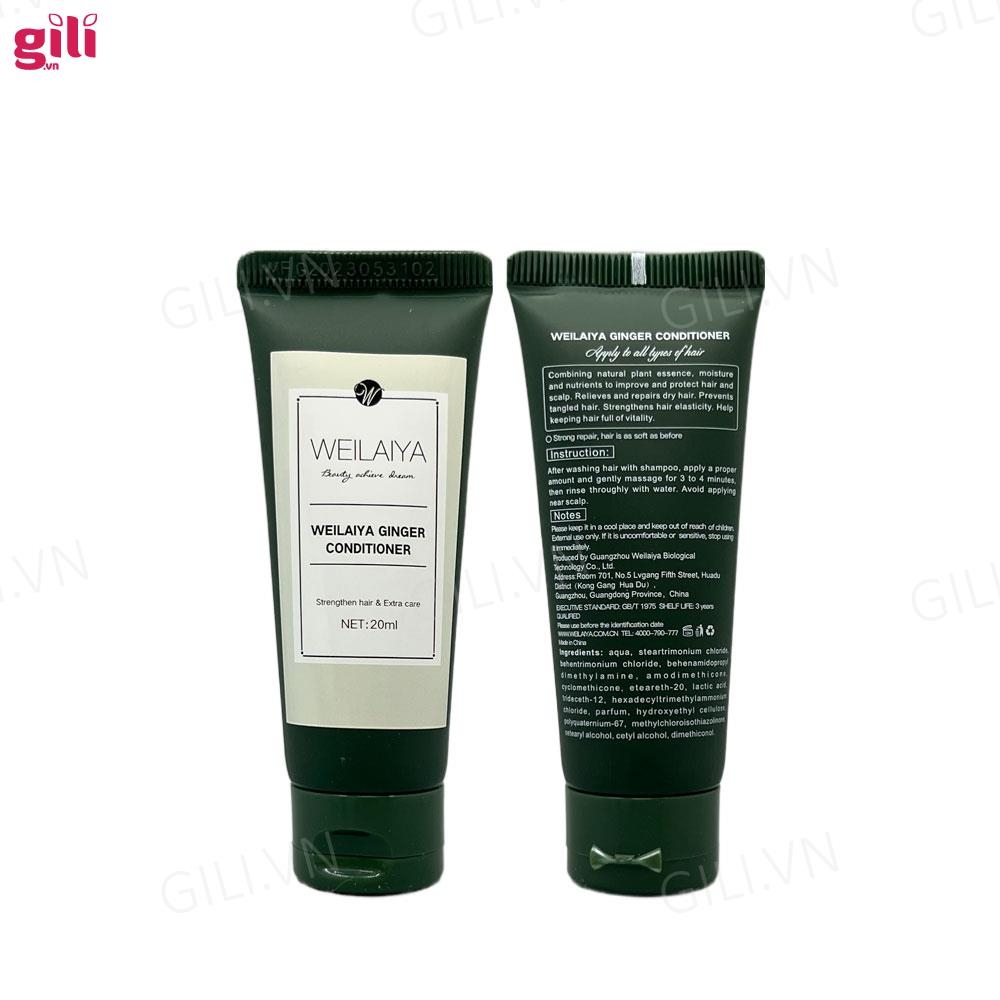 Bộ gội xả Gừng Trắng Weilaiya Ginger 20ml + 20ml chính hãng