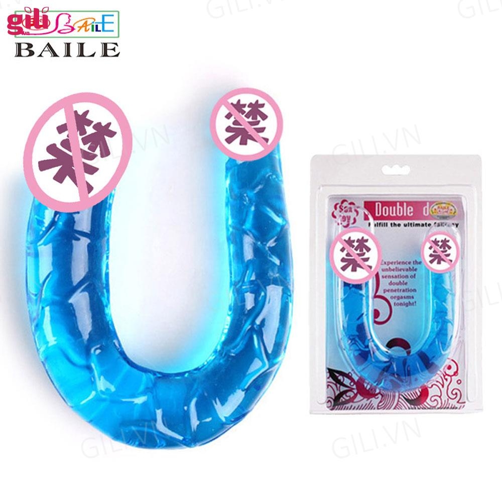 Dương vật giả Baile Double Dong 2 đầu silicone trong suốt chính hãng