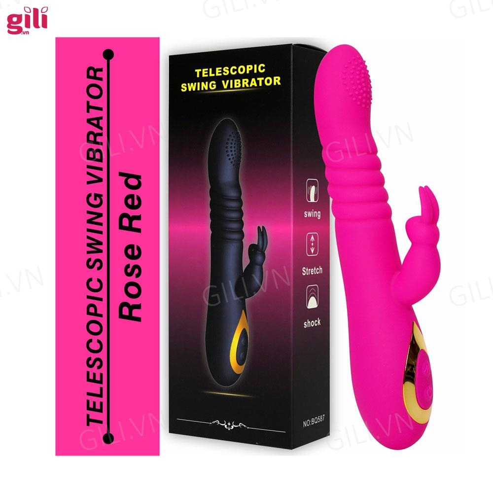 Dương vật giả Boqi Telescopic Swing G Spot Rabbit 18 mode chính hãng