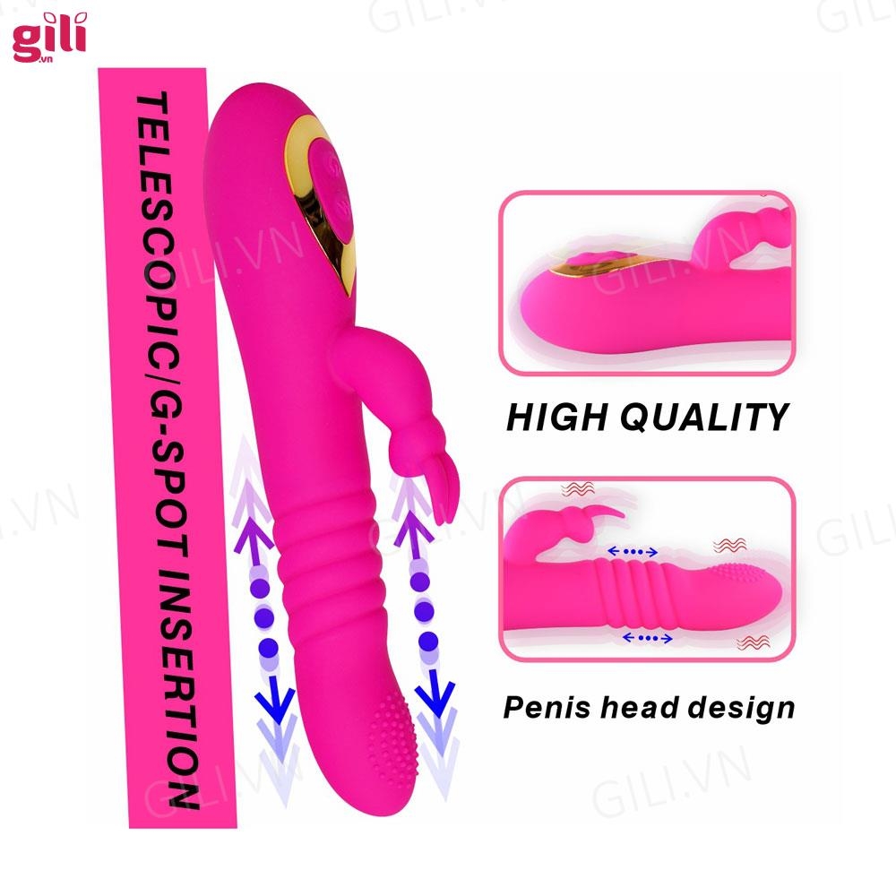 Dương vật giả Boqi Telescopic Swing G Spot Rabbit 18 mode chính hãng