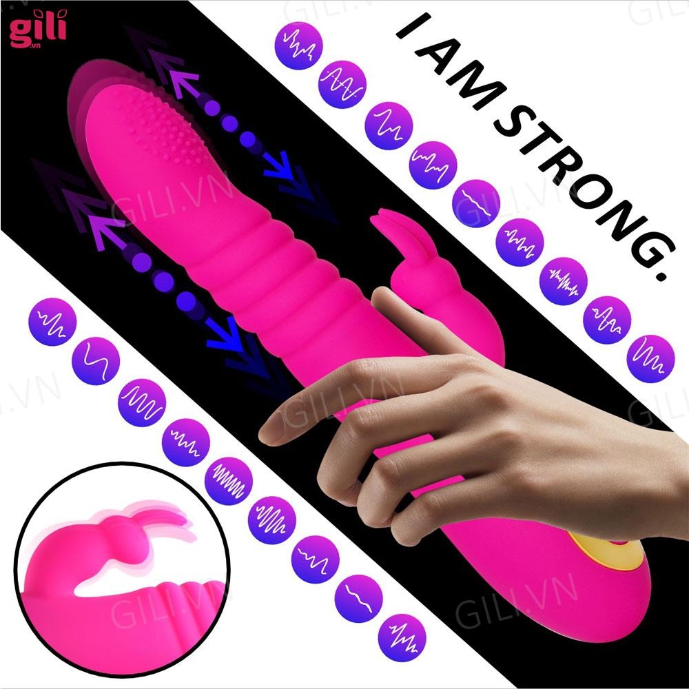 Dương vật giả Boqi Telescopic Swing G Spot Rabbit 18 mode chính hãng