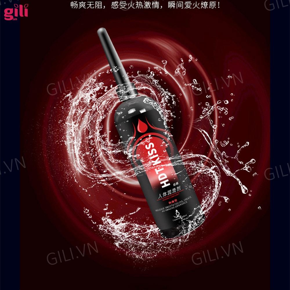 Gel bôi trơn hậu môn HDT Kiss đỏ ấm nóng 200ml chính hãng