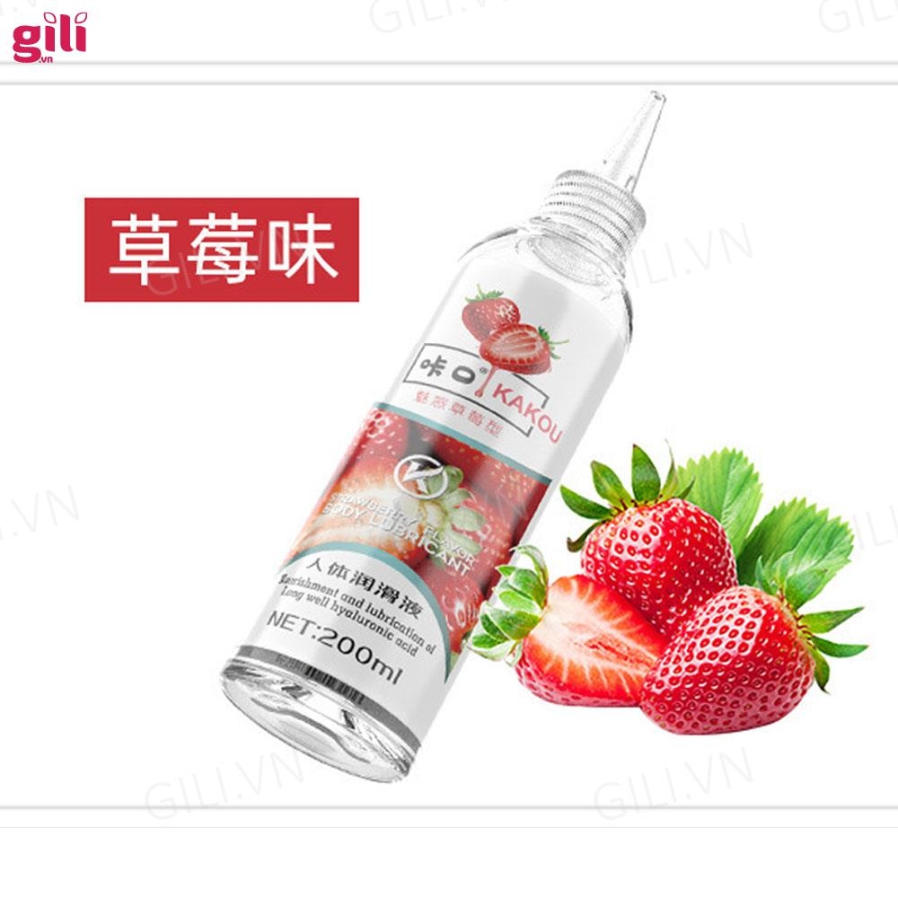 Gel bôi trơn gốc nước Kakou hương Dâu ngọt ngào 200ml chính hãng