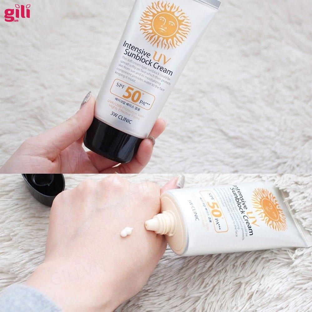 Kem chống nắng 3W Clinic Intensive UV Sunblock Cream 70ml chính hãng