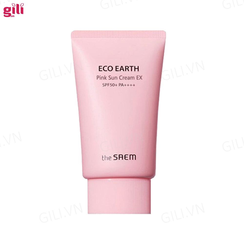 Kem chống nắng The Saem Eco Earth Pink Sun Cream Ex 50ml chính hãng