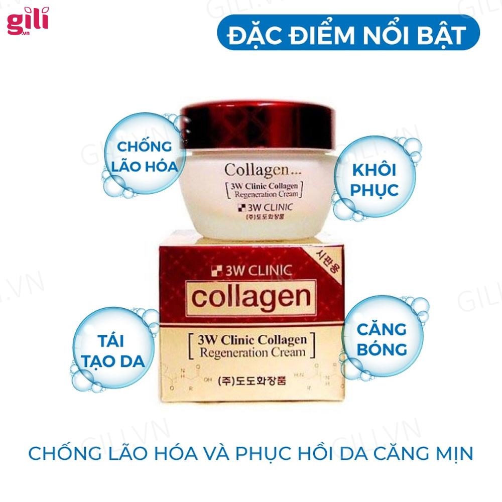 Kem dưỡng trắng 3W Clinic Collagen Regeneration Cream 60ml chính hãng