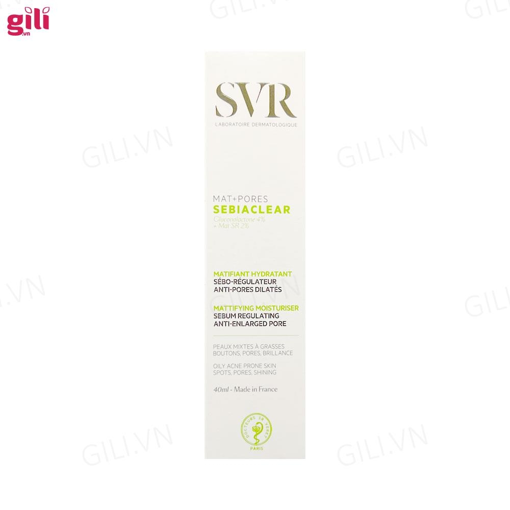 Kem dưỡng SVR Sebiaclear Gluconolactone 4% + Mat SR 2% 40ml chính hãng