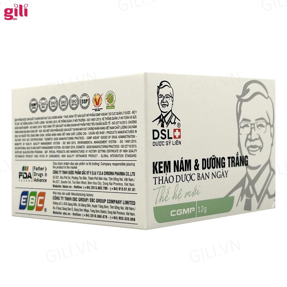 Kem nám dưỡng trắng thảo dược Dược Sĩ Liên ban ngày 12gr chính hãng