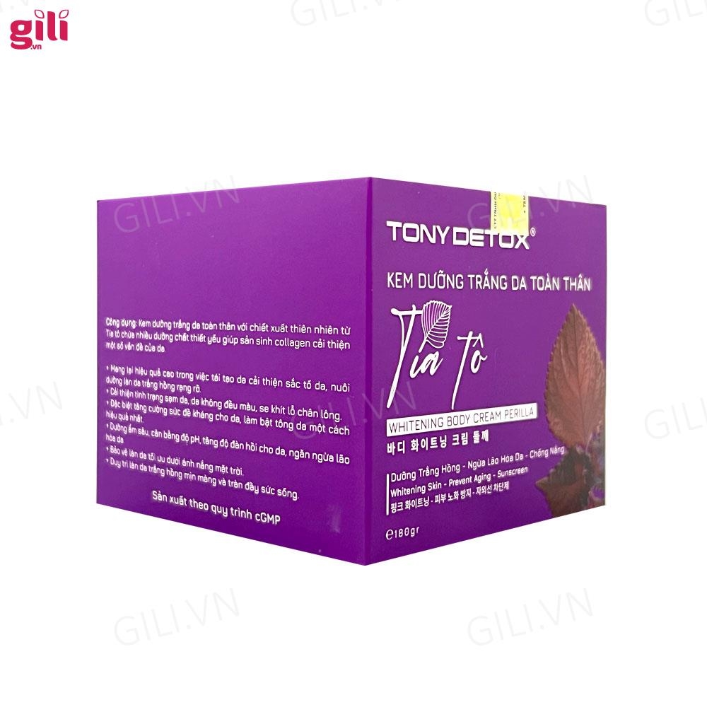 Kem dưỡng trắng da Body Tía Tô Tony Detox 180gr chính hãng
