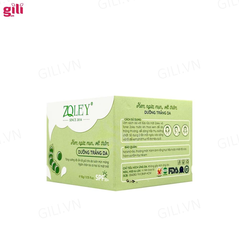 Kem ngừa mụn mờ thâm Zoley Acne Melasma SPF30+ xanh 10gr chính hãng