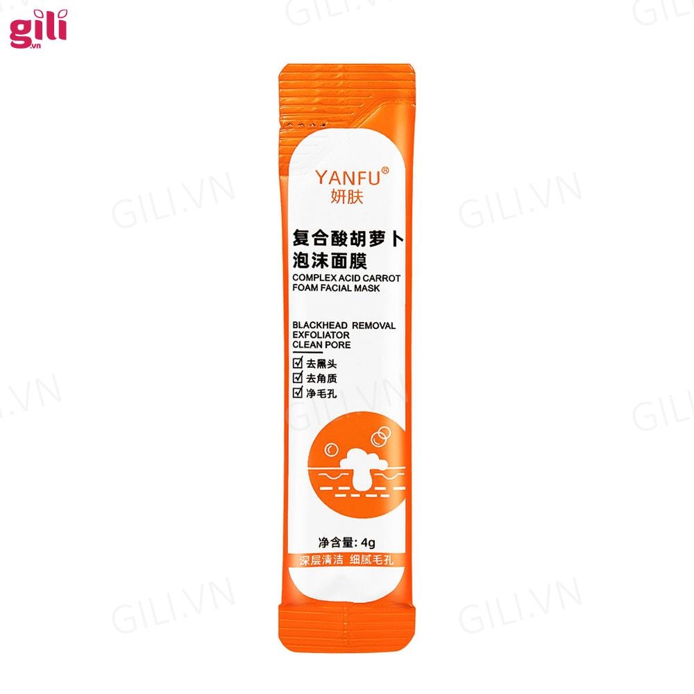 Mặt nạ sủi bọt thải độc cà rốt Yanfu hộp 12 gói chính hãng