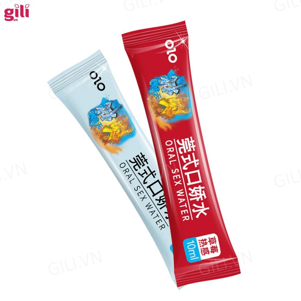 Nước Olo Oral Sex Băng Hoả hộp 8 gói 10ml tăng khoái cảm chính hãng