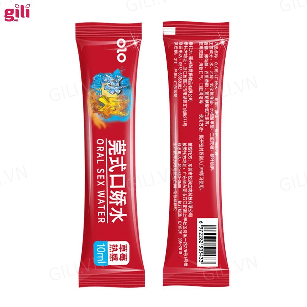 Nước Olo Oral Sex Băng Hoả hộp 8 gói 10ml tăng khoái cảm chính hãng