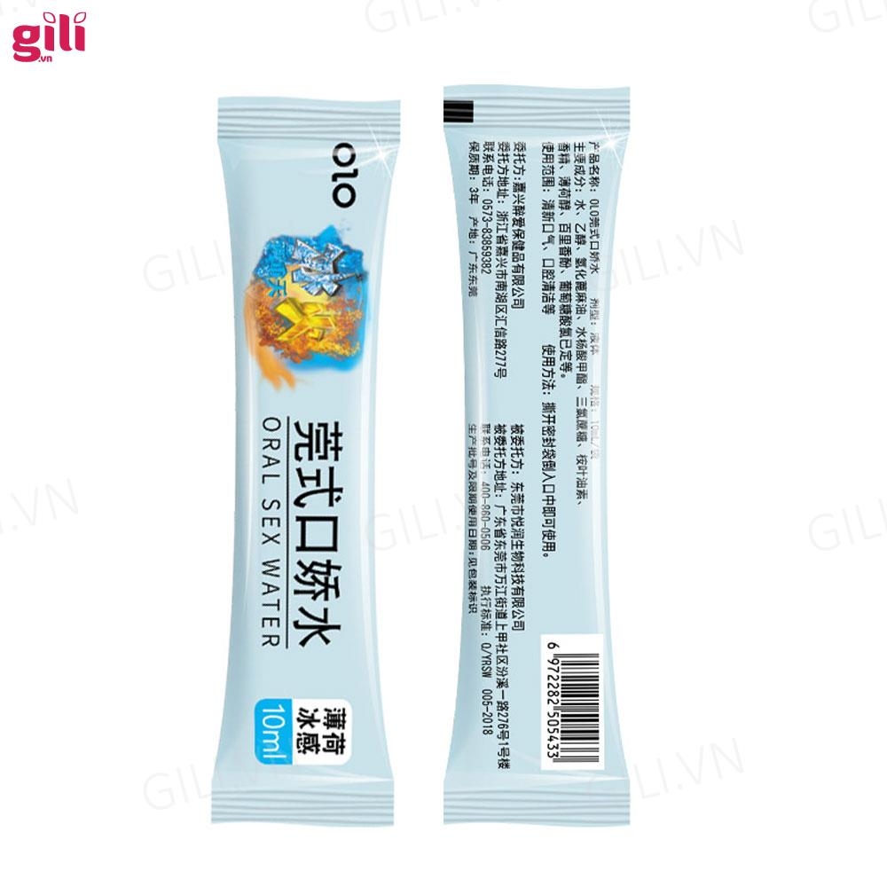 Nước Olo Oral Sex Băng Hoả hộp 8 gói 10ml tăng khoái cảm chính hãng