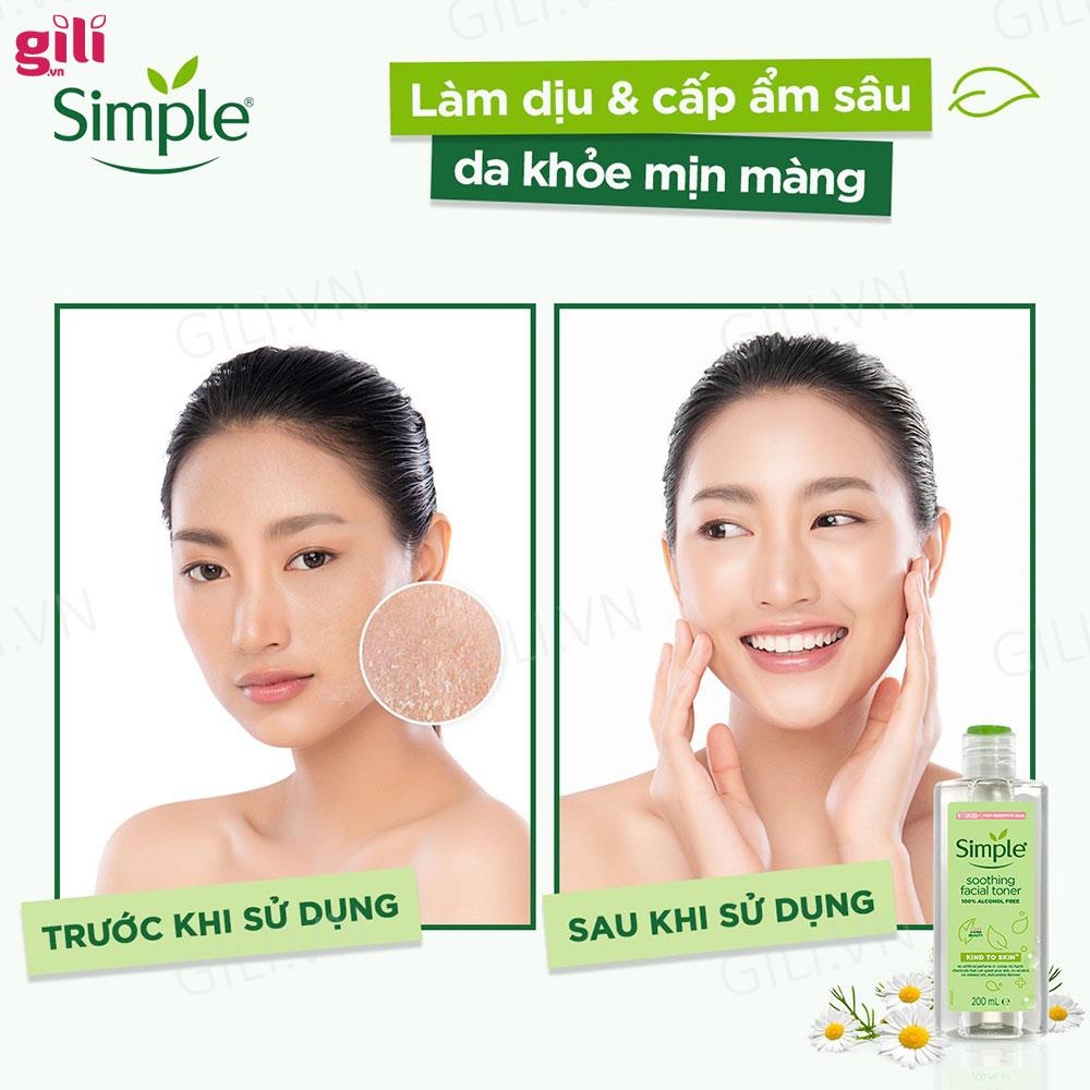 Nước hoa hồng Simple Soothing Facial chai 200ml chính hãng