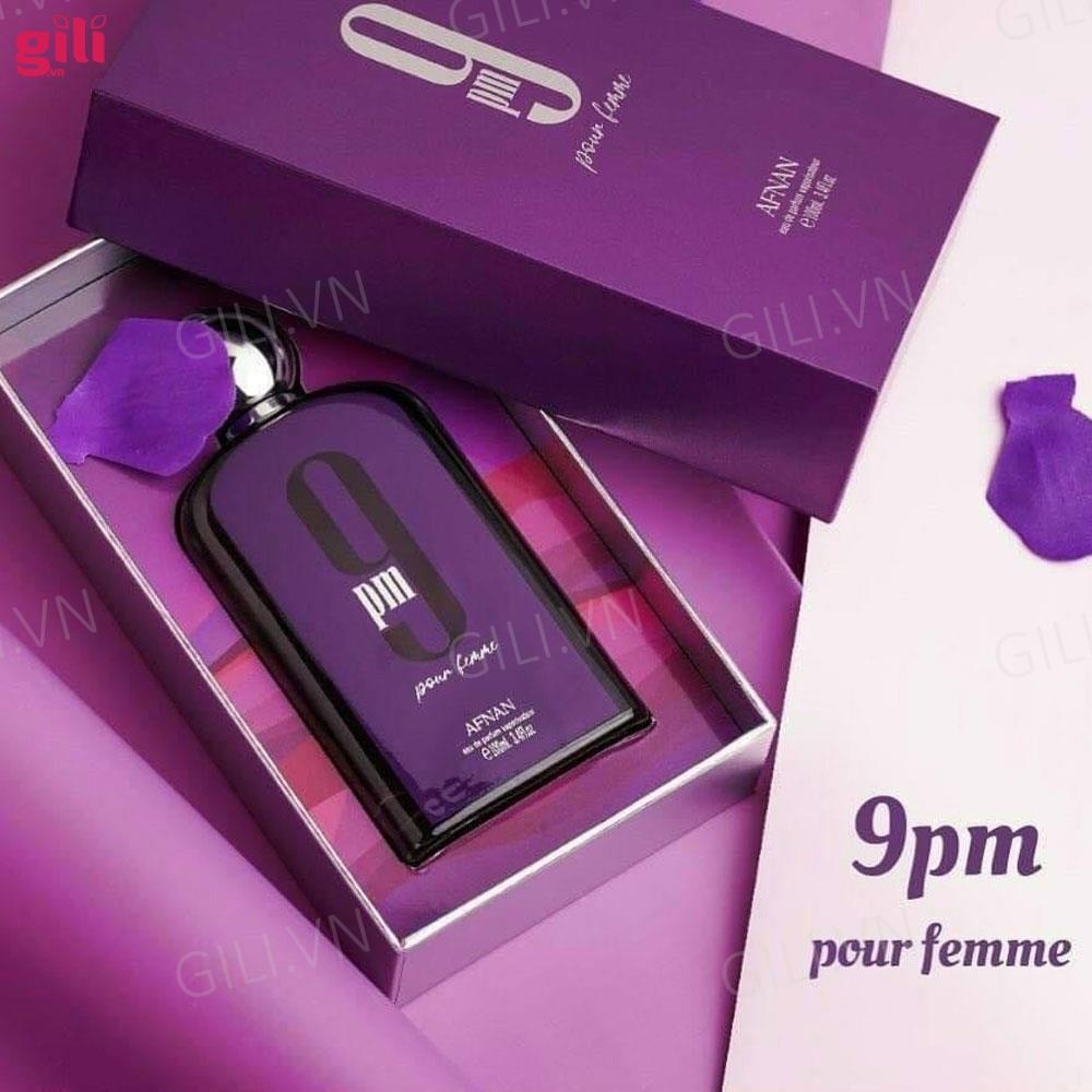 Nước hoa nữ Afnan 9pm tím Pour Femme 100ml chính hãng